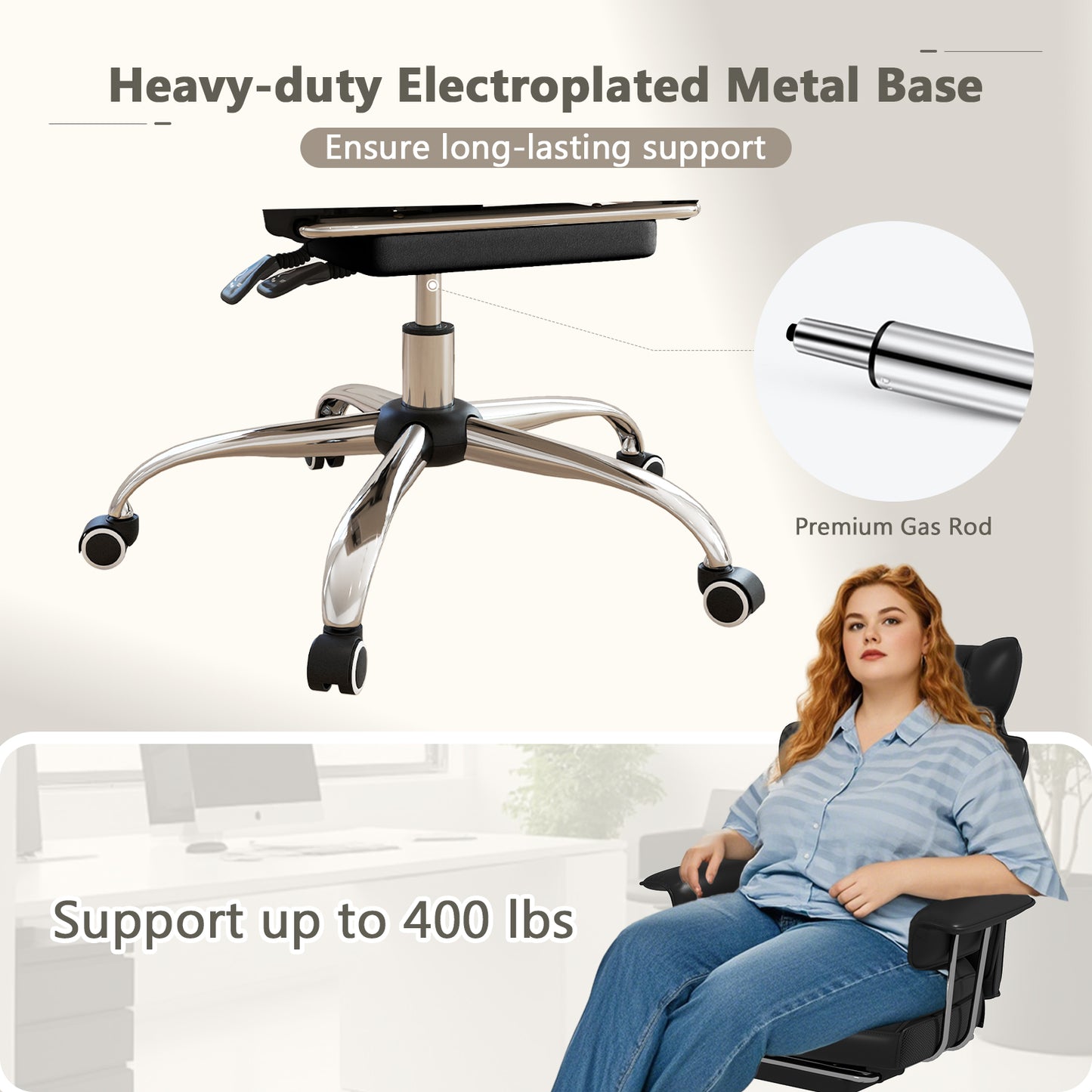 Big and Tall Executive Office Chair with Footrest
