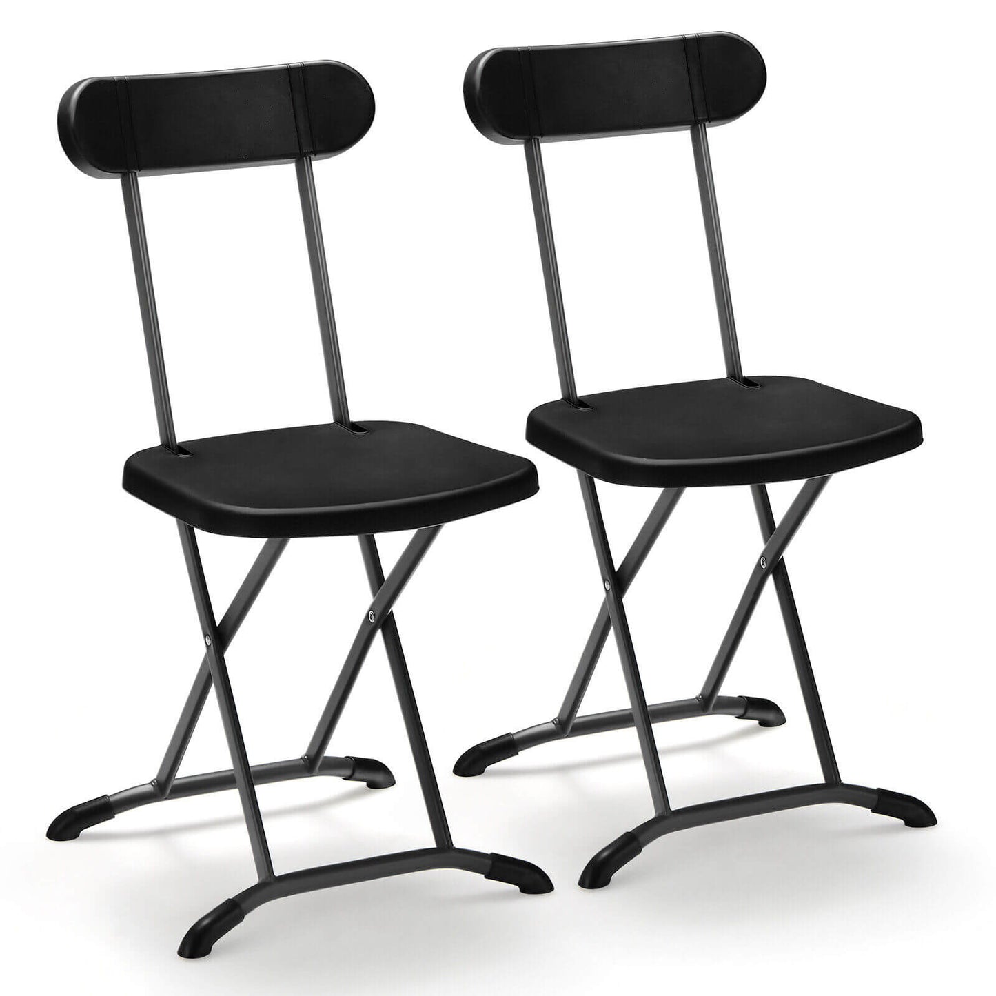 Folding Patio Dining Chairs Set of 2 with Ergonomic Backrest