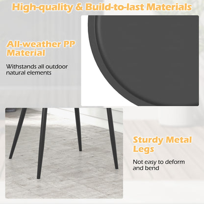 3-Piece Patio Conversation Set with Metal Frame and PP Seats