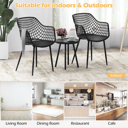 3-Piece Patio Conversation Set with Metal Frame and PP Seats