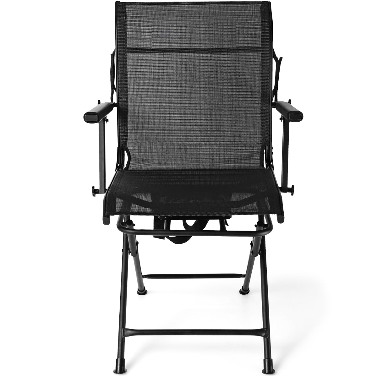 Foldable Swivel Hunting Chair with Mesh Back