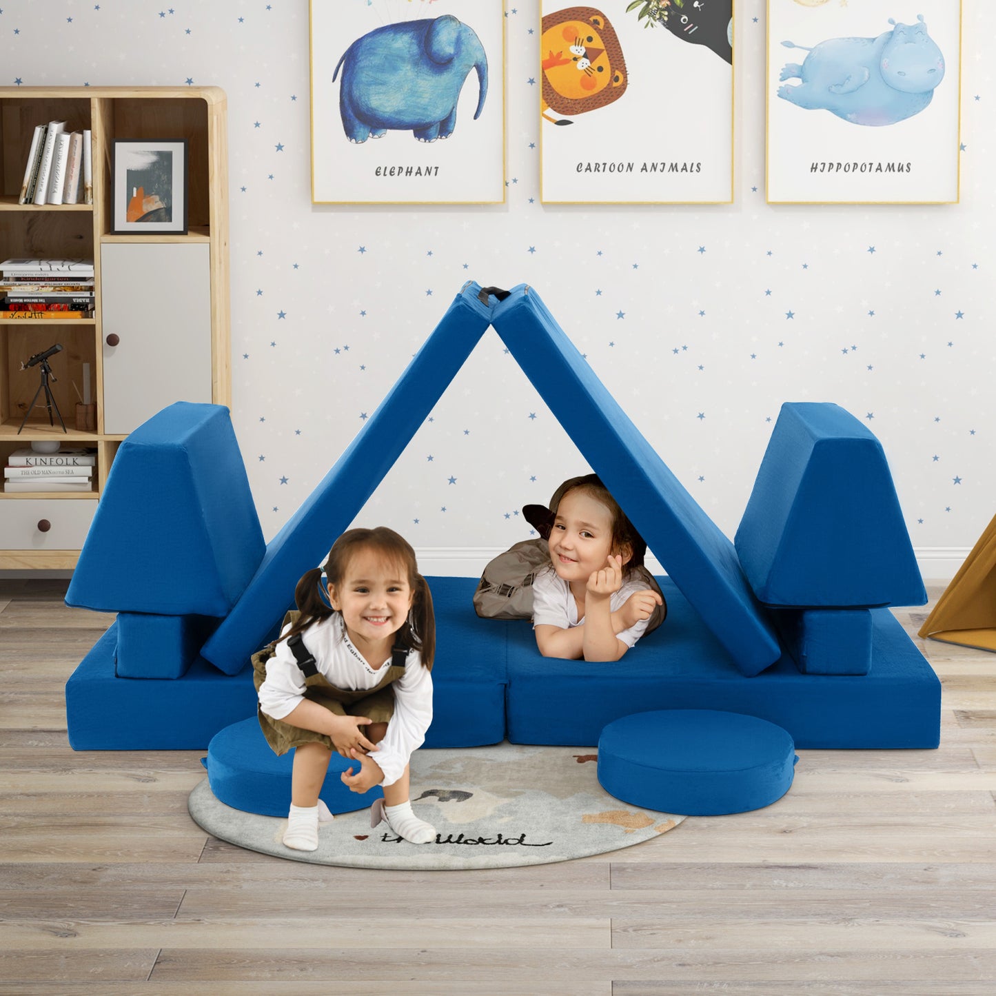 Kids Modular Play Couch 10-Piece Foam Sofa Set