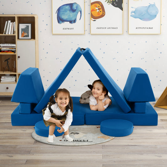 Kids Modular Play Couch 10-Piece Foam Sofa Set
