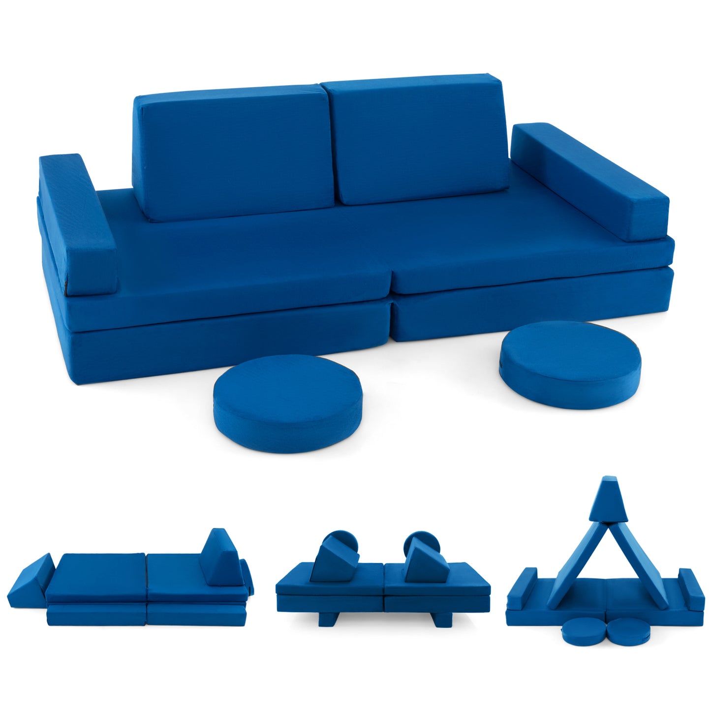 Kids Modular Play Couch 10-Piece Foam Sofa Set