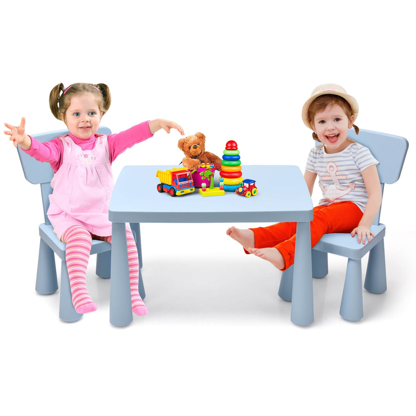 Kids Table and Chair Set - 3 Piece Multi Activity Play Set