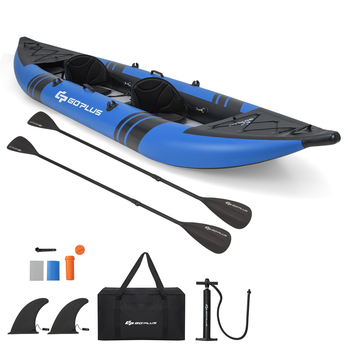 Inflatable 2-person Kayak Set with Aluminium Oars and Repair Kit