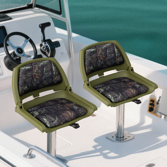 Folding Low Back Boat Seat with Marine-Grade PVC