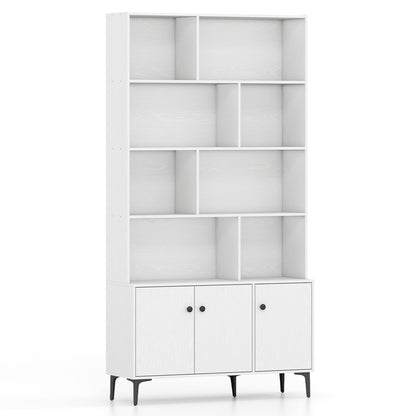 Bookshelf with 3 Doors and 2 Anti-Tipping Kits for Home Office