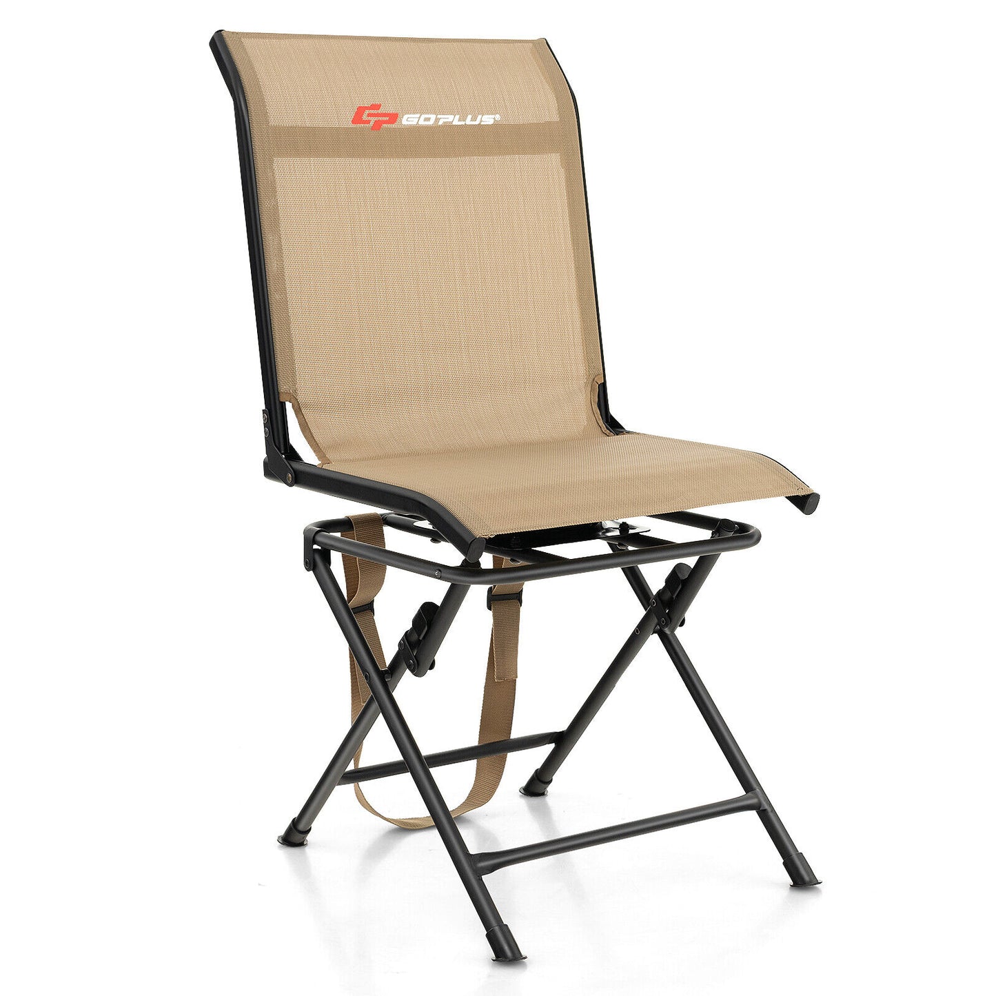 360° Swivel Folding Camping Chair with Iron Frame