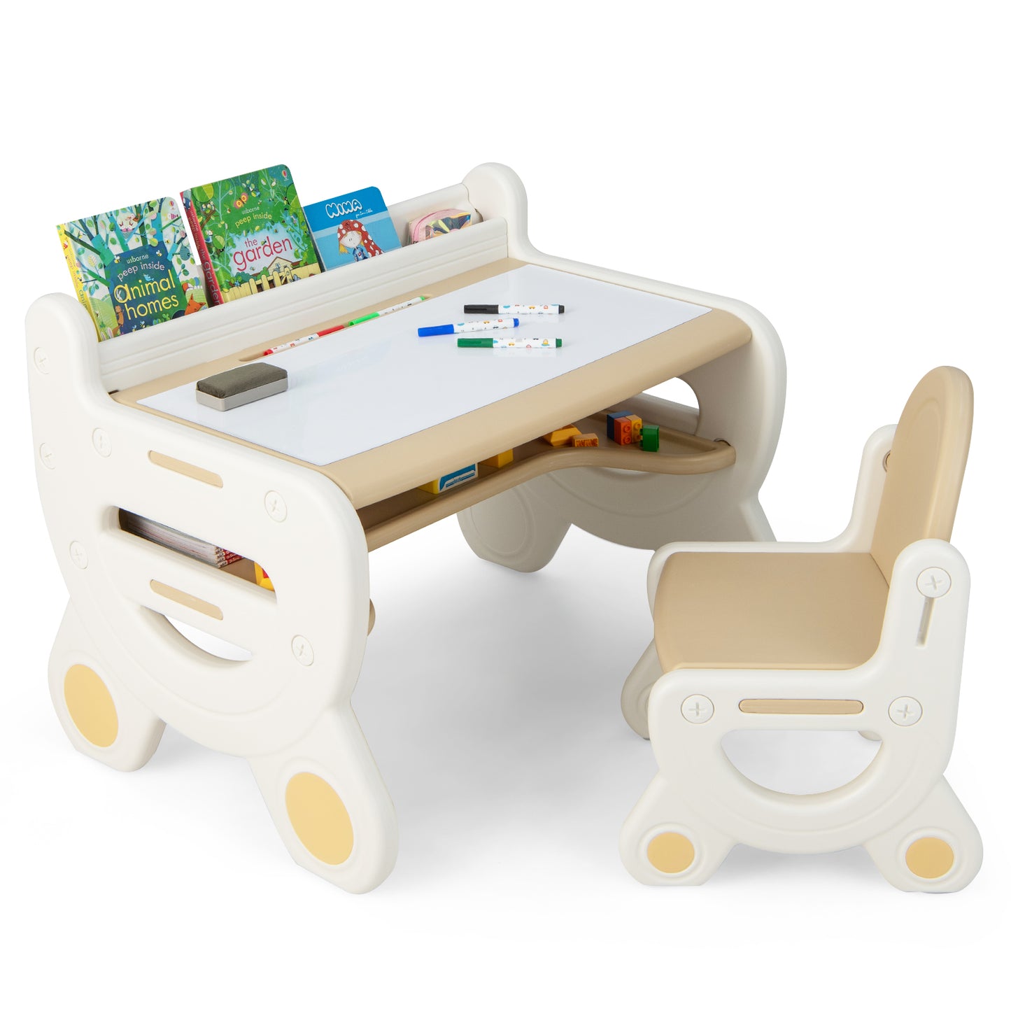 Kids Drawing Table and Chair Set with Watercolor Pens