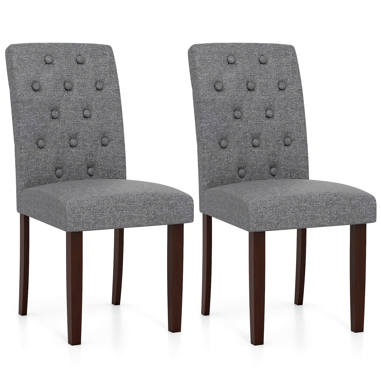 Upholstered Dining Chairs Set of 2 with Button Tufted Back