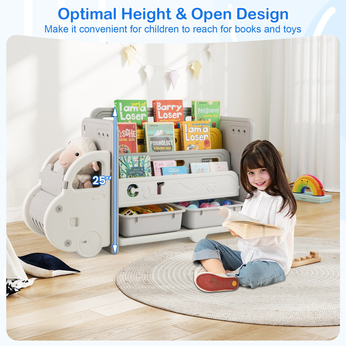 Car Themed Kids Toy Storage and Bookshelf