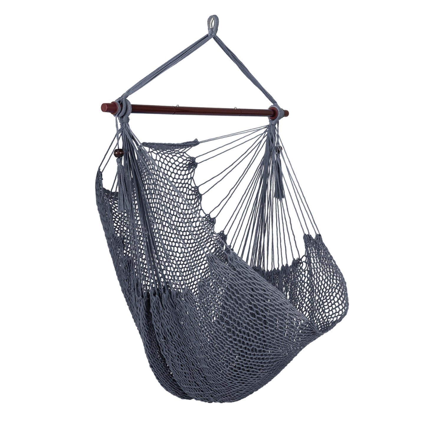 Caribbean Hammock Chair with Metal Spreader Bar & Rope Swing