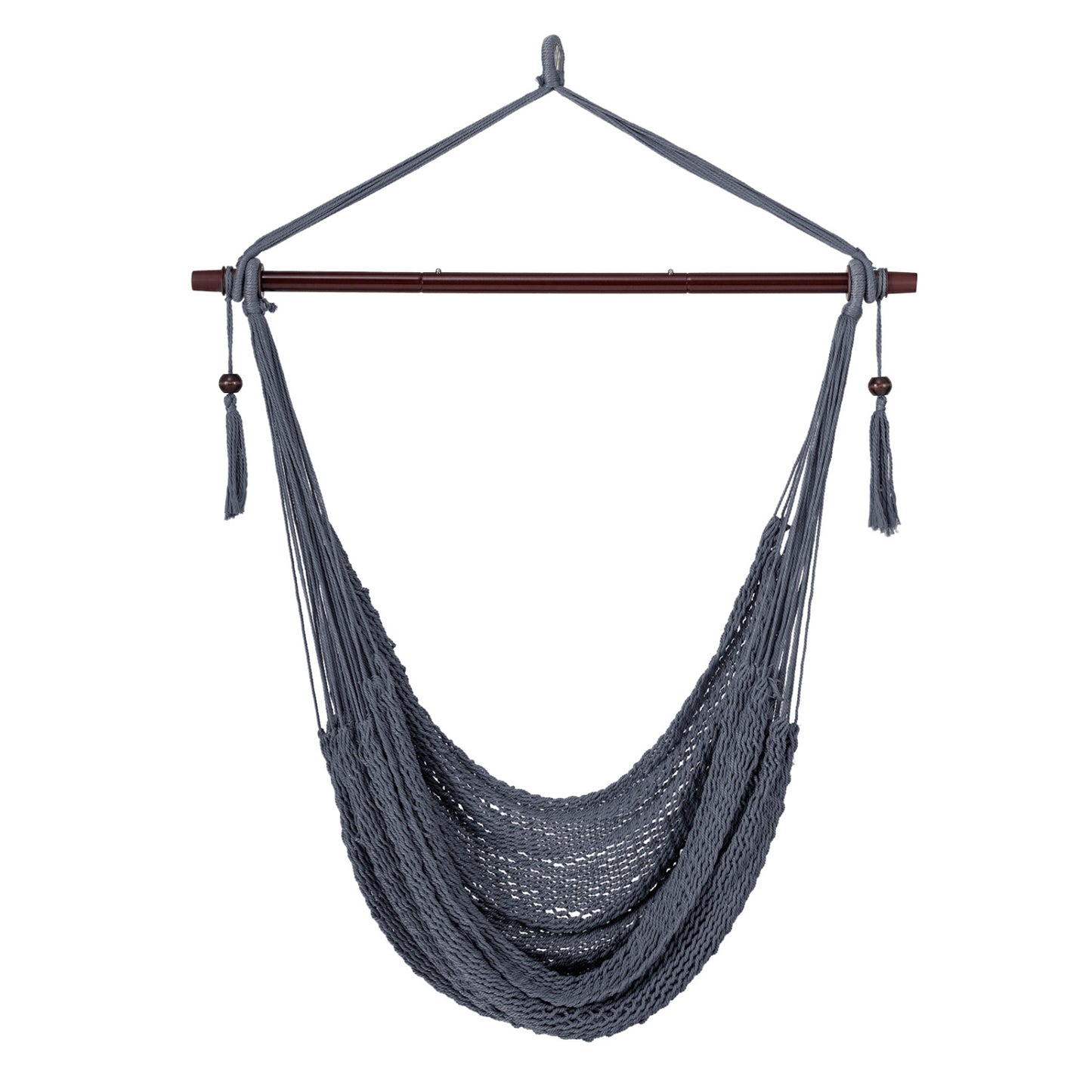 Caribbean Hammock Chair with Metal Spreader Bar & Rope Swing