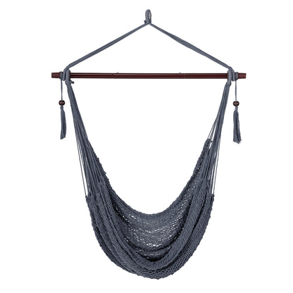 Caribbean Hammock Chair with Metal Spreader Bar & Rope Swing