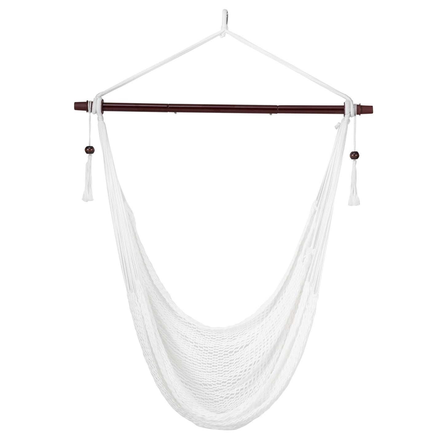 Caribbean Hammock Chair with Metal Spreader Bar & Rope Swing