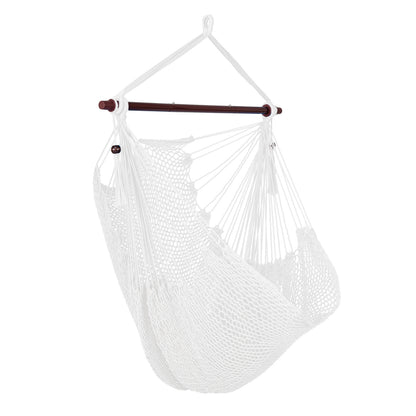 Caribbean Hammock Chair with Metal Spreader Bar & Rope Swing