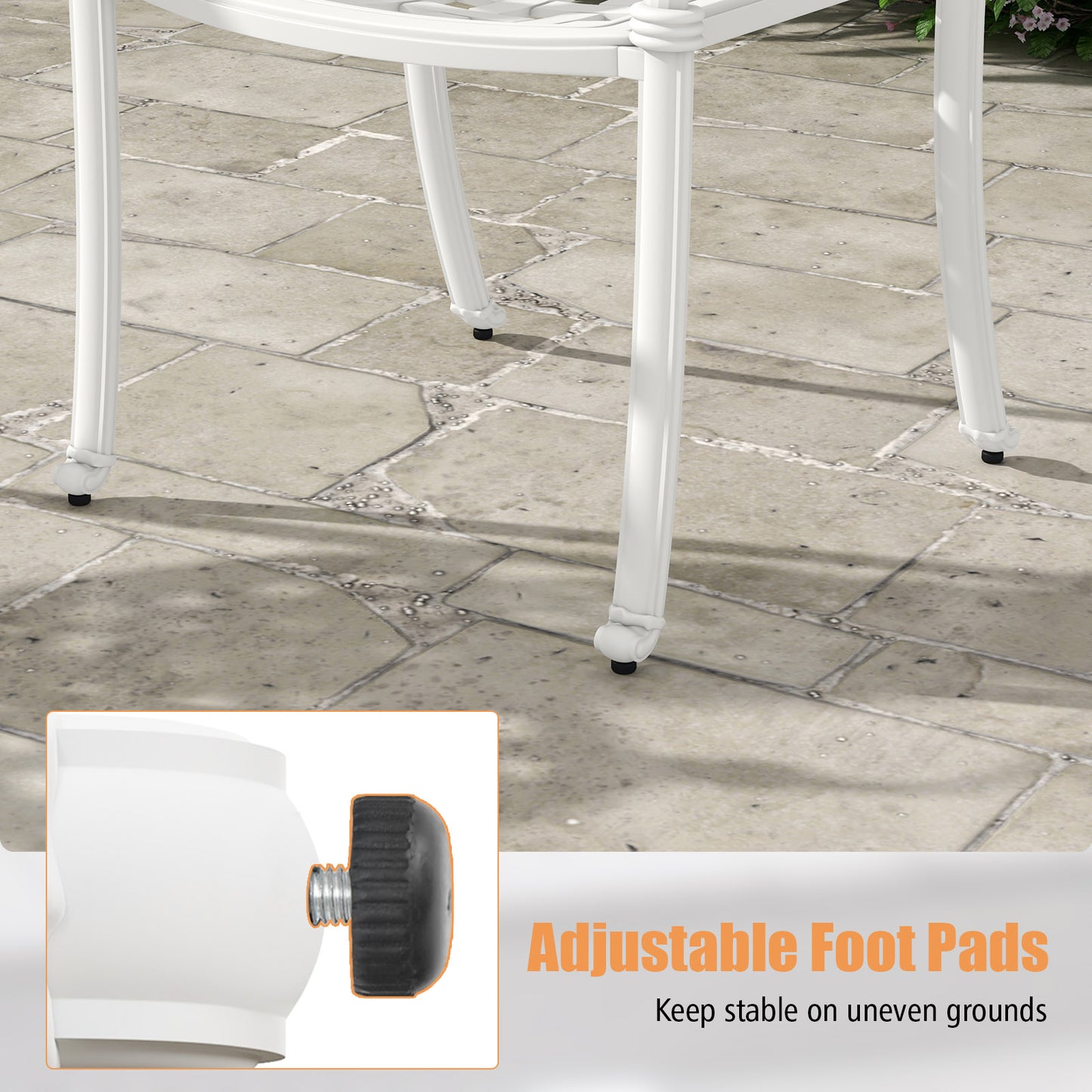 Cast Aluminum Patio Dining Chairs with Armrests, Set of 2