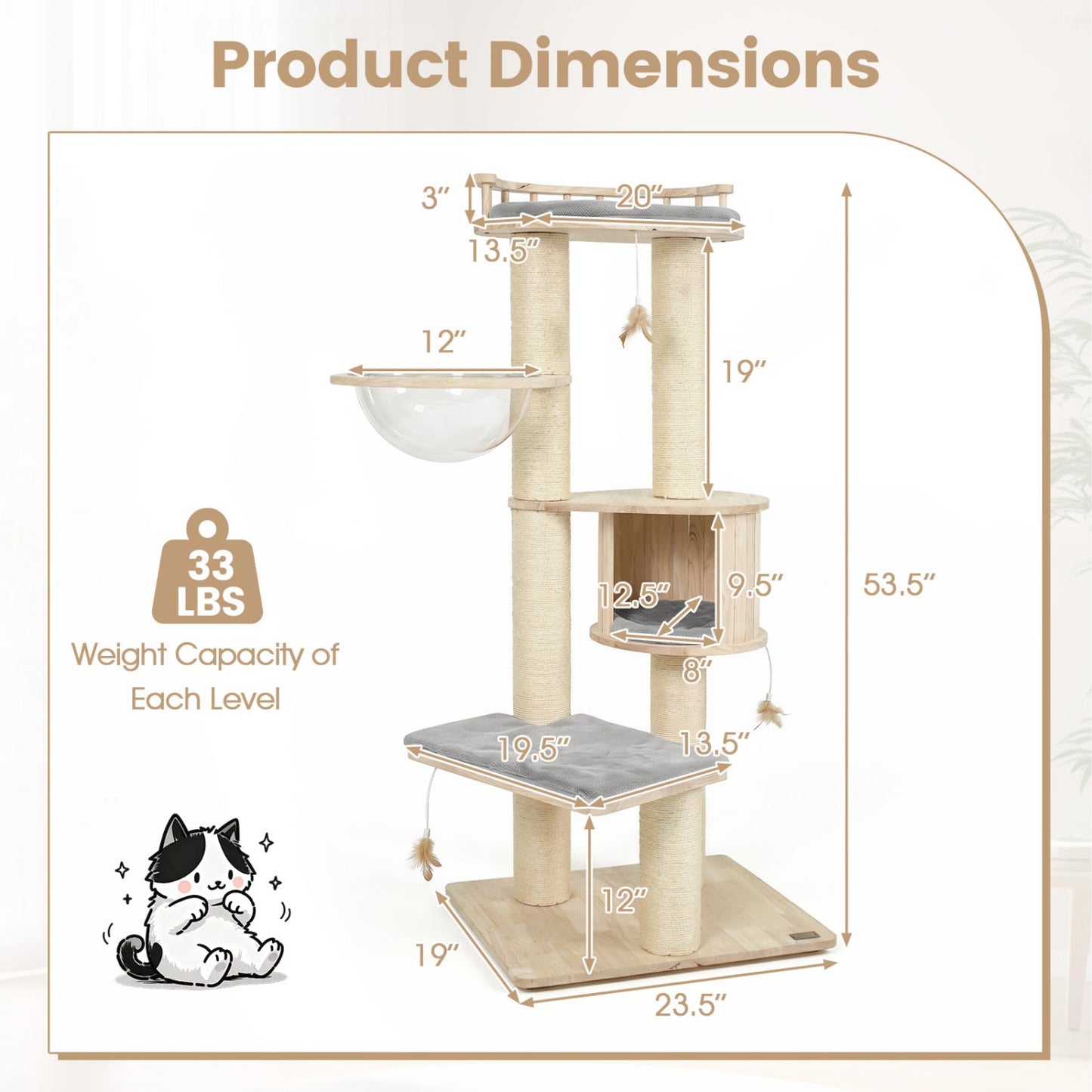 Multi-Level Cat Tree with Perch, Condo & Scratching Posts