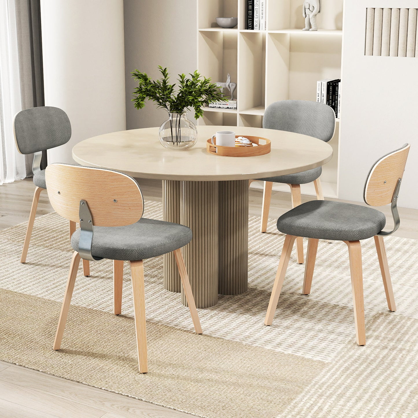 Upholstered Dining Chairs Set of 4 - Chenille Fabric