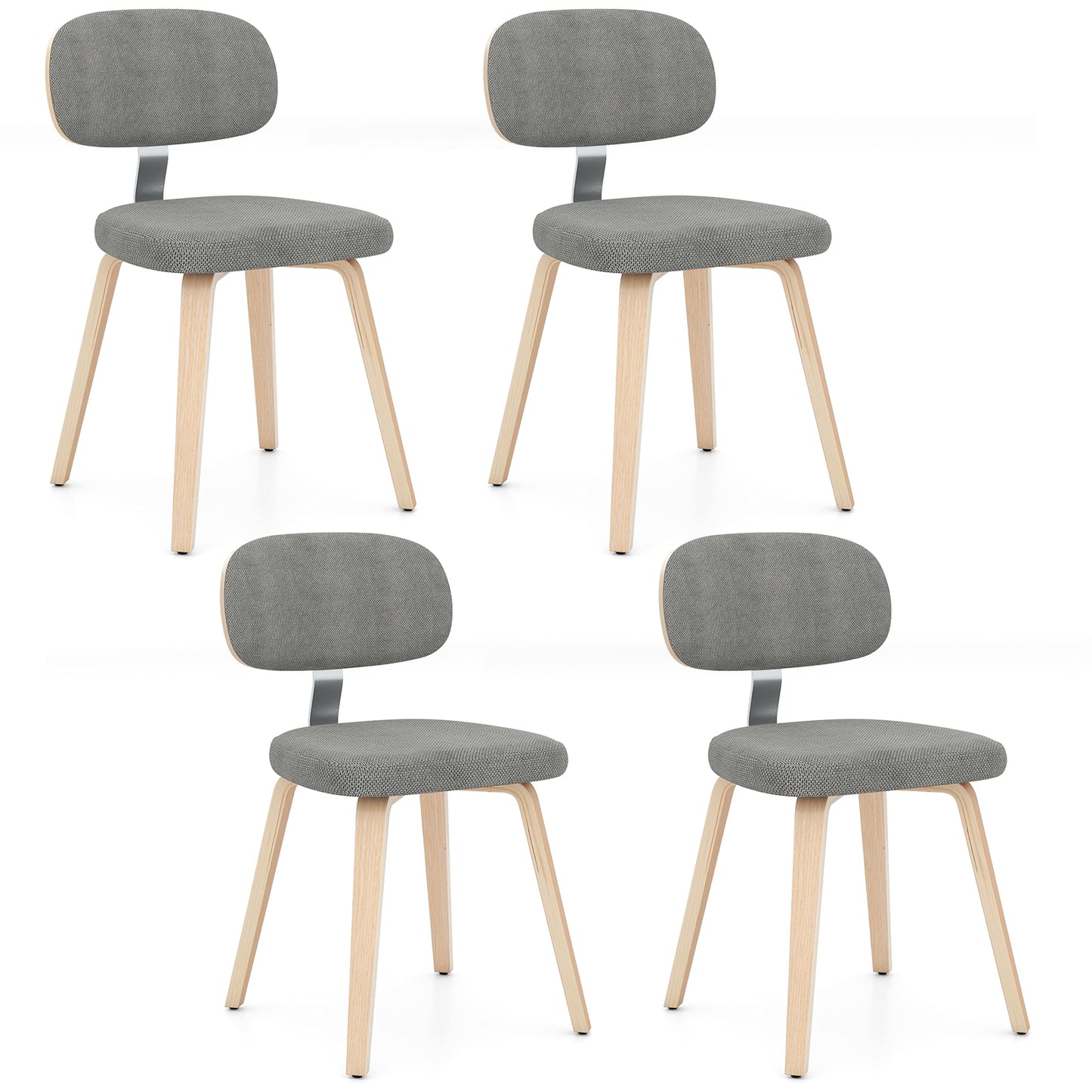 Upholstered Dining Chairs Set of 4 - Chenille Fabric