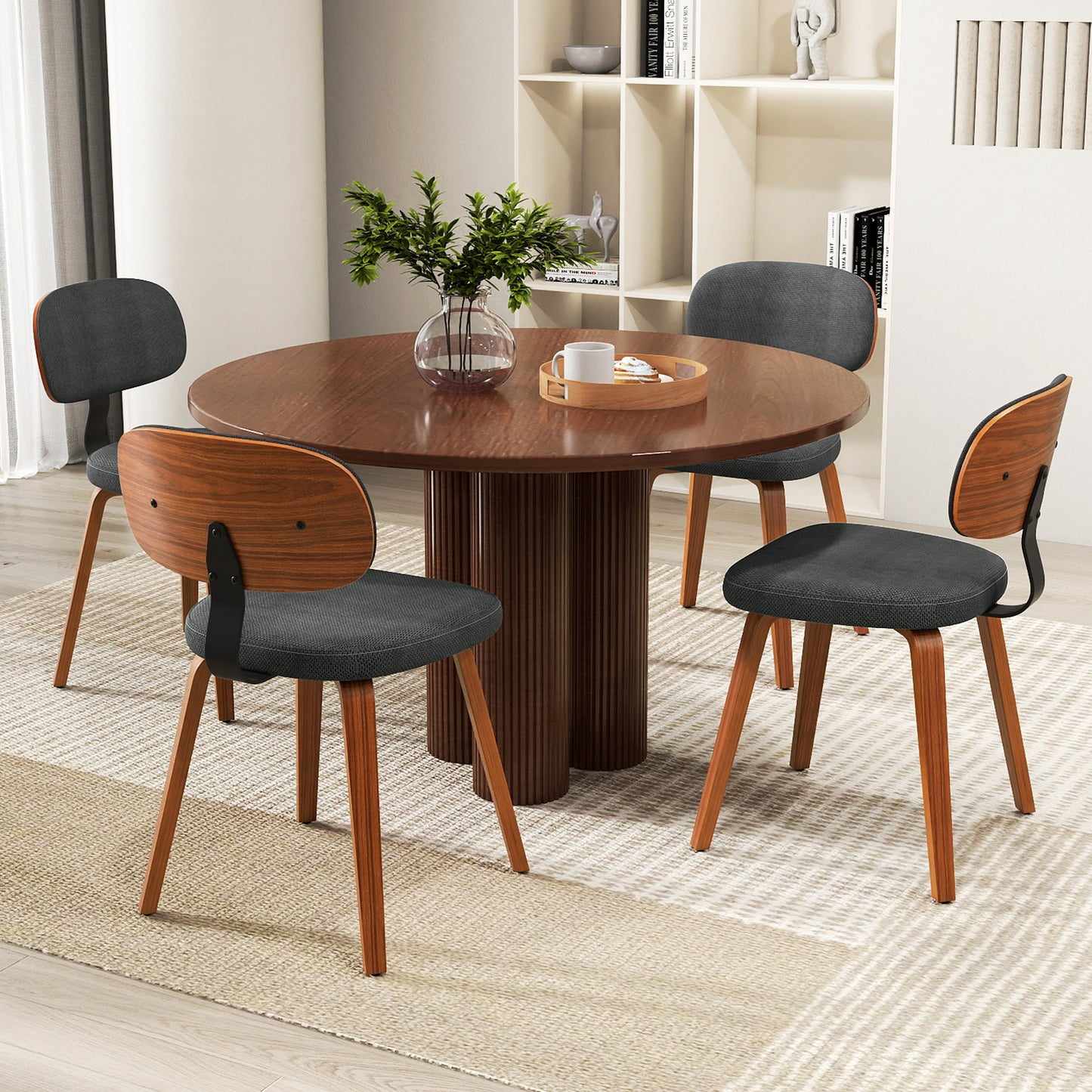 Upholstered Dining Chairs Set of 4 - Chenille Fabric