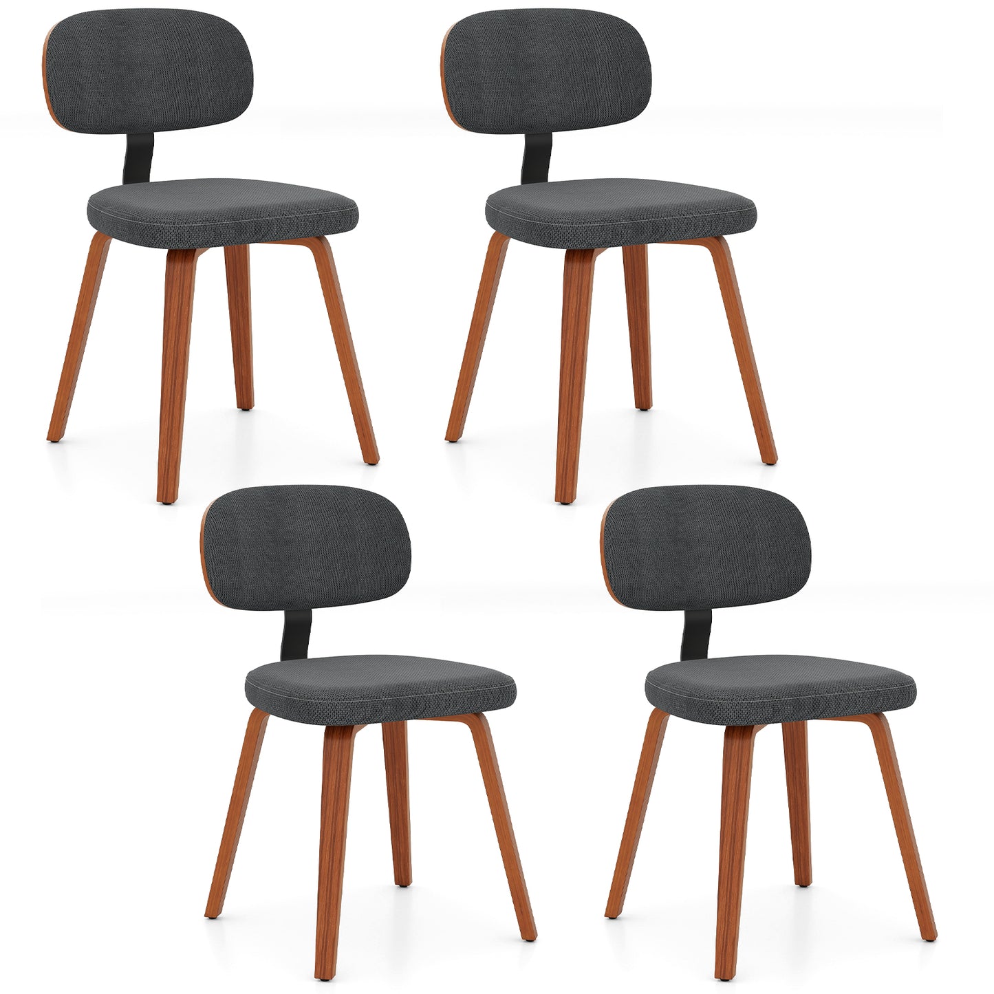 Upholstered Dining Chairs Set of 4 - Chenille Fabric