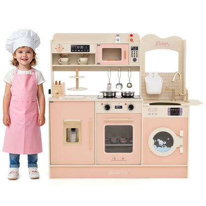 Children Pretend Toy Kitchen Playset with Light and Sound