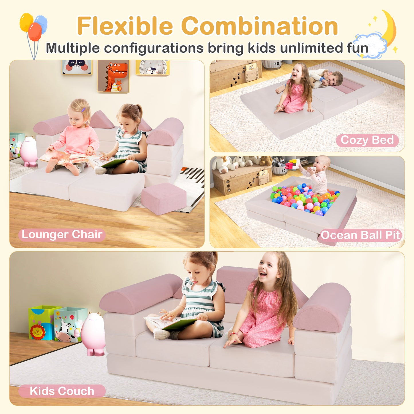 9-Piece Foam Climb and Crawl Playset for Toddlers