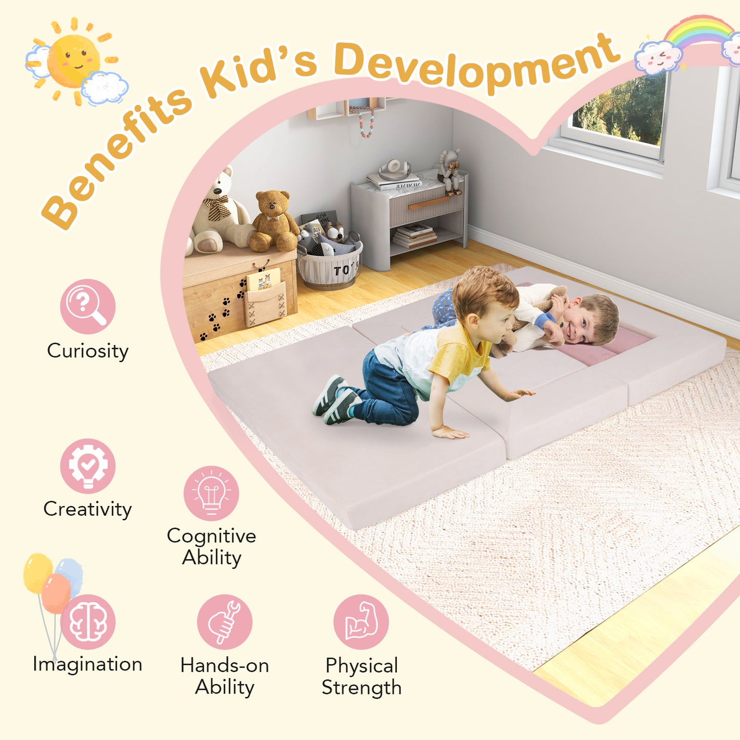 9-Piece Foam Climb and Crawl Playset for Toddlers