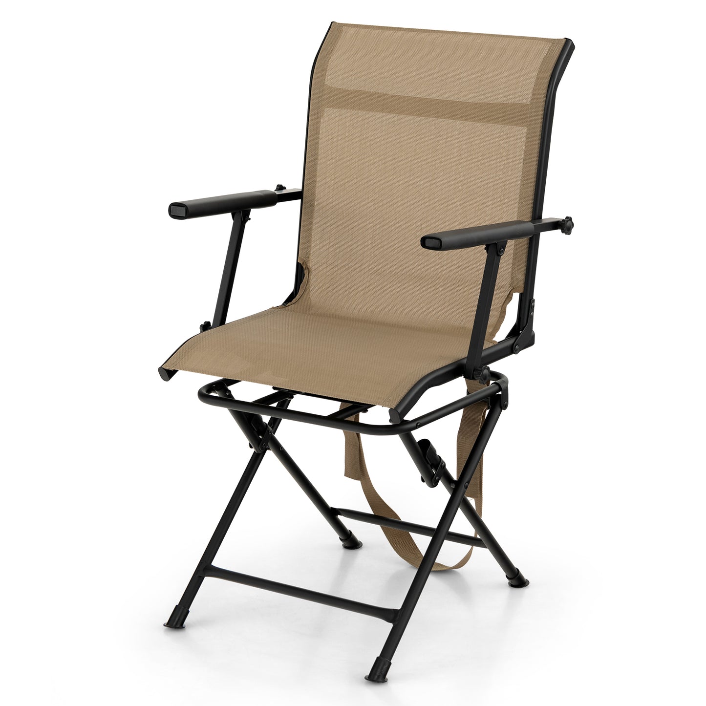 Foldable Swivel Hunting Chair with Mesh Back