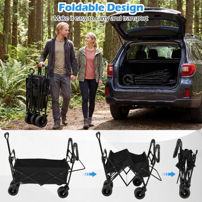Collapsible Wagon with Removable Canopy and Adjustable Handles