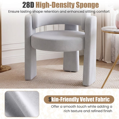 Comfy Upholstered Armchair Modern Velvet Barrel Accent Chair