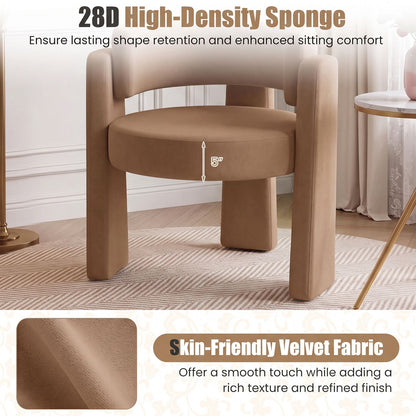 Comfy Upholstered Armchair Modern Velvet Barrel Accent Chair