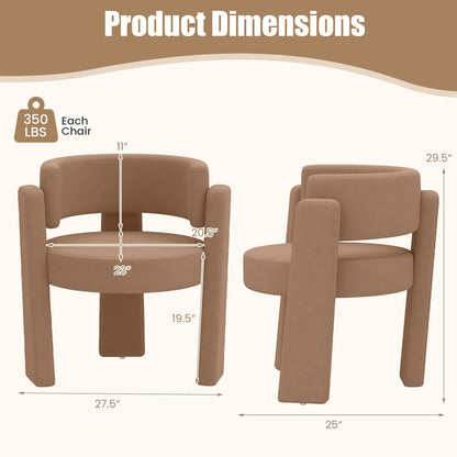 Comfy Upholstered Armchair Modern Velvet Barrel Accent Chair