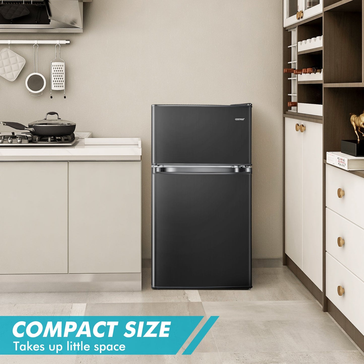 3.2 Cu. Ft Compact Mini Fridge with 5 Temperature Settings