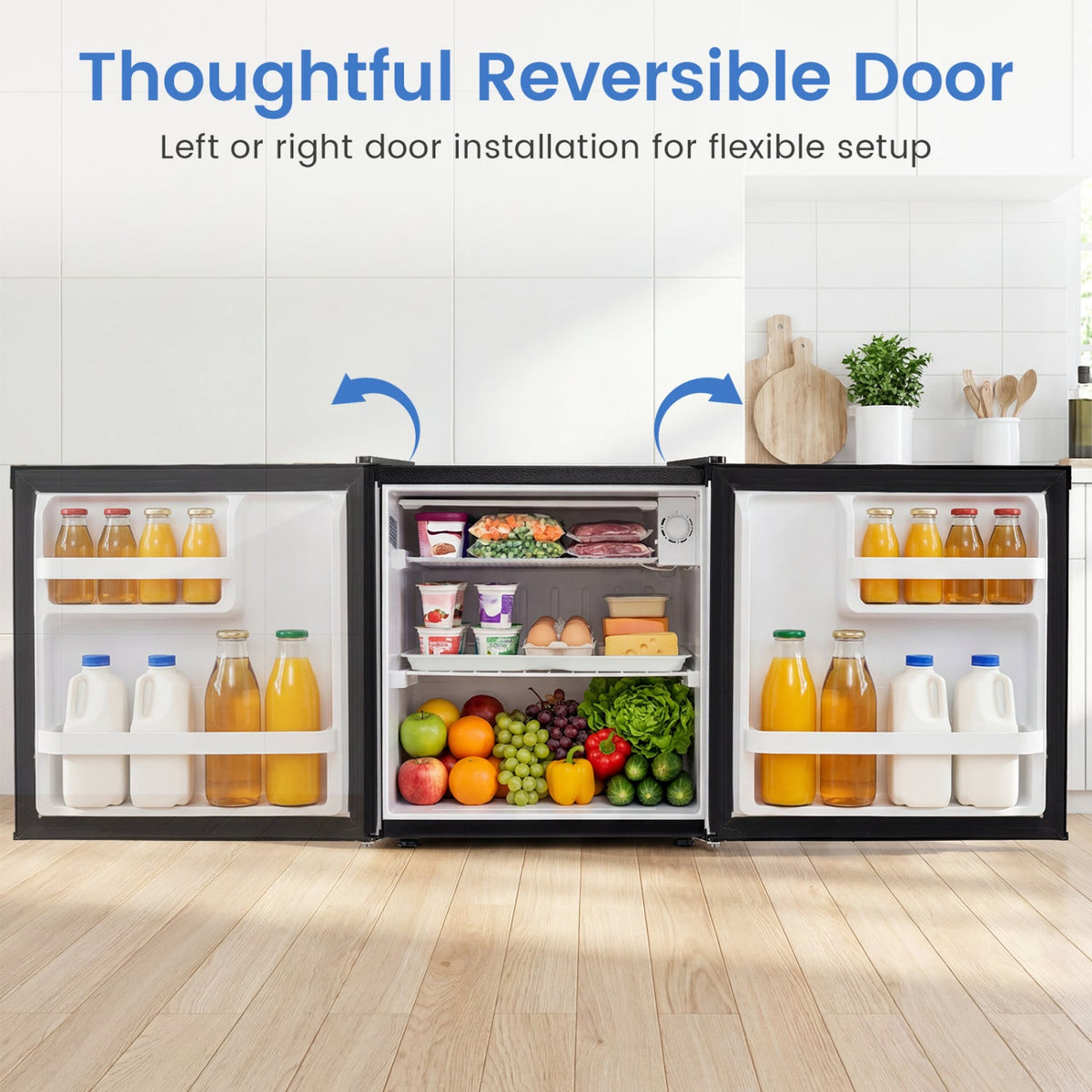 Compact Mini Fridge with 7-Level Thermostat - 1.7 Cu Ft