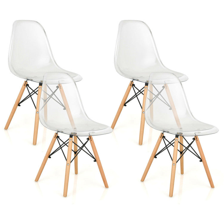 5-Piece Modern Dining Set with Glass Table and Chairs