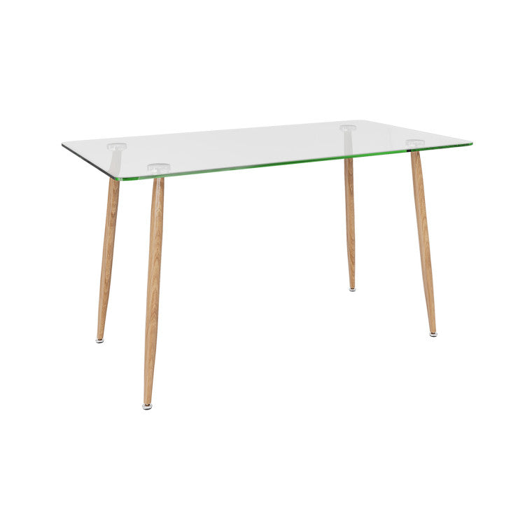 5-Piece Modern Dining Set with Glass Table and Chairs