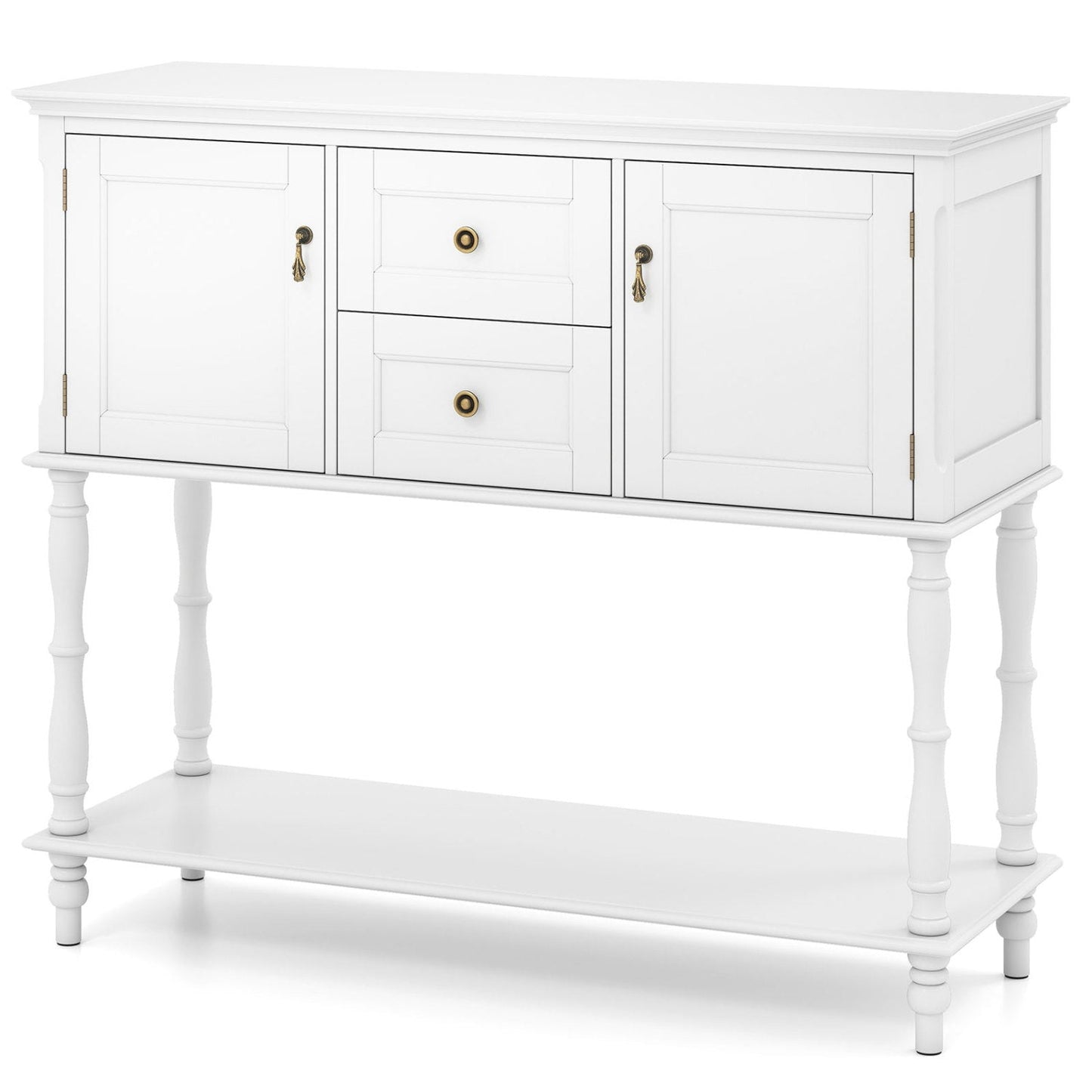 Console Table with 2 Drawers and Storage Cabinets