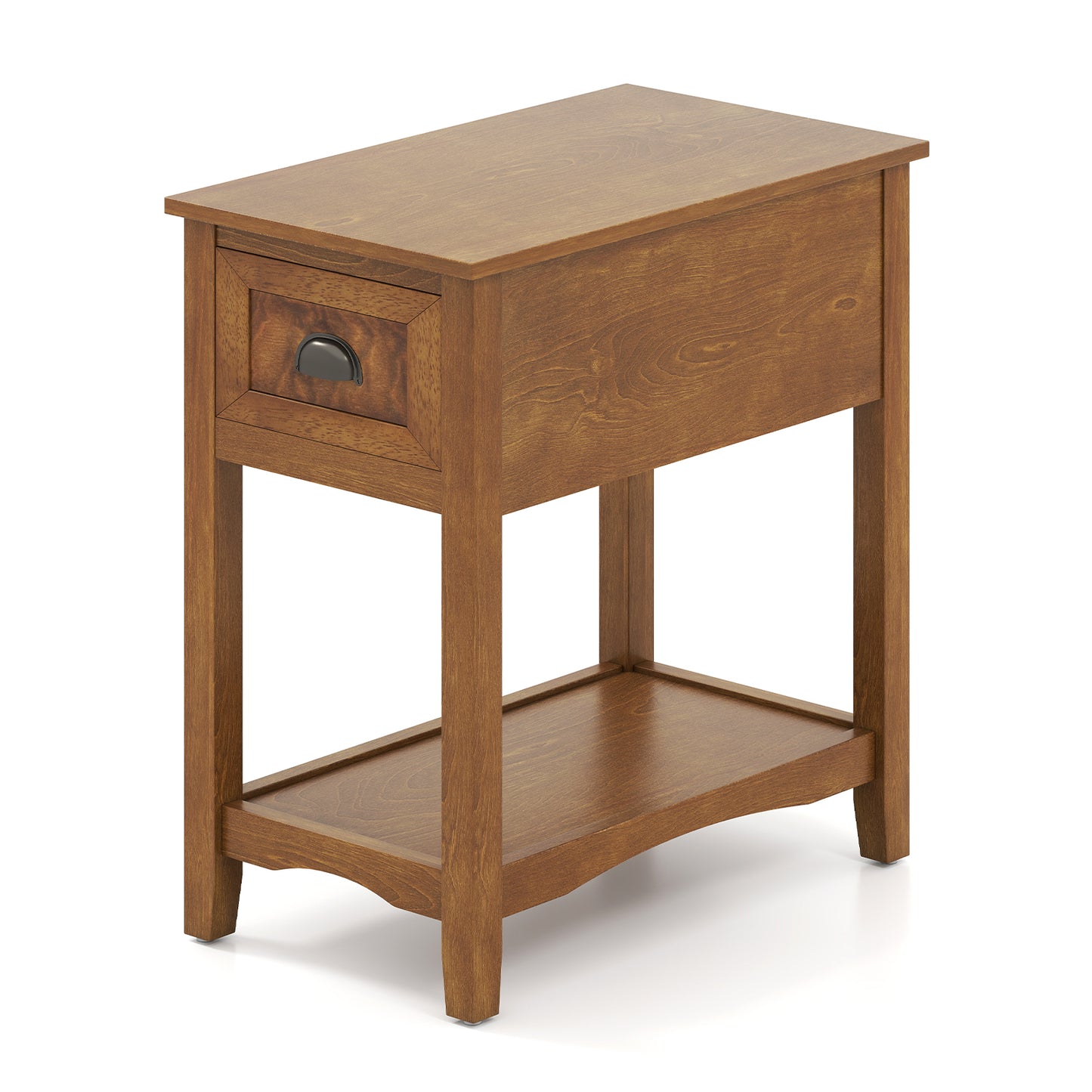 Chair Side End Table with Drawer and Shelf