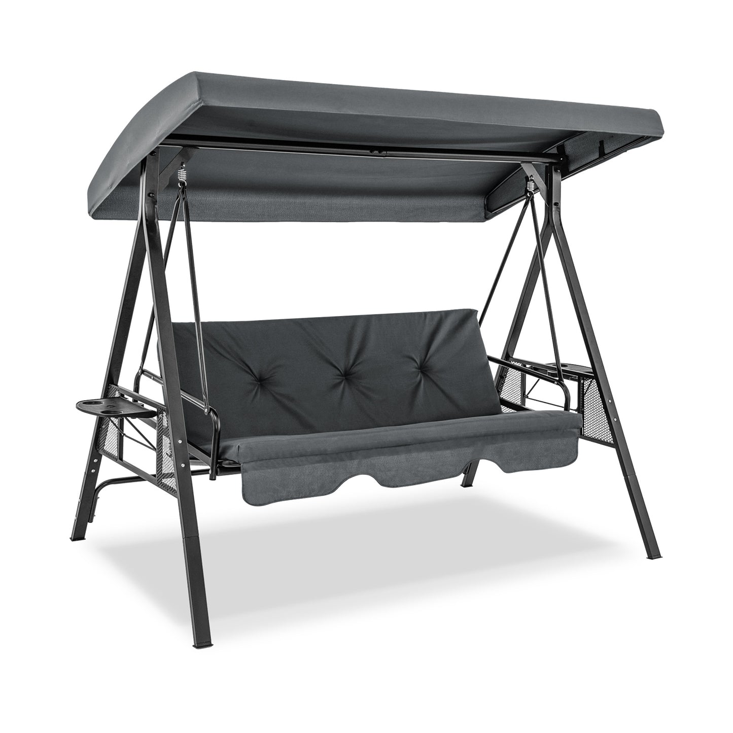 3-Seat Convertible Patio Swing with Adjustable Canopy