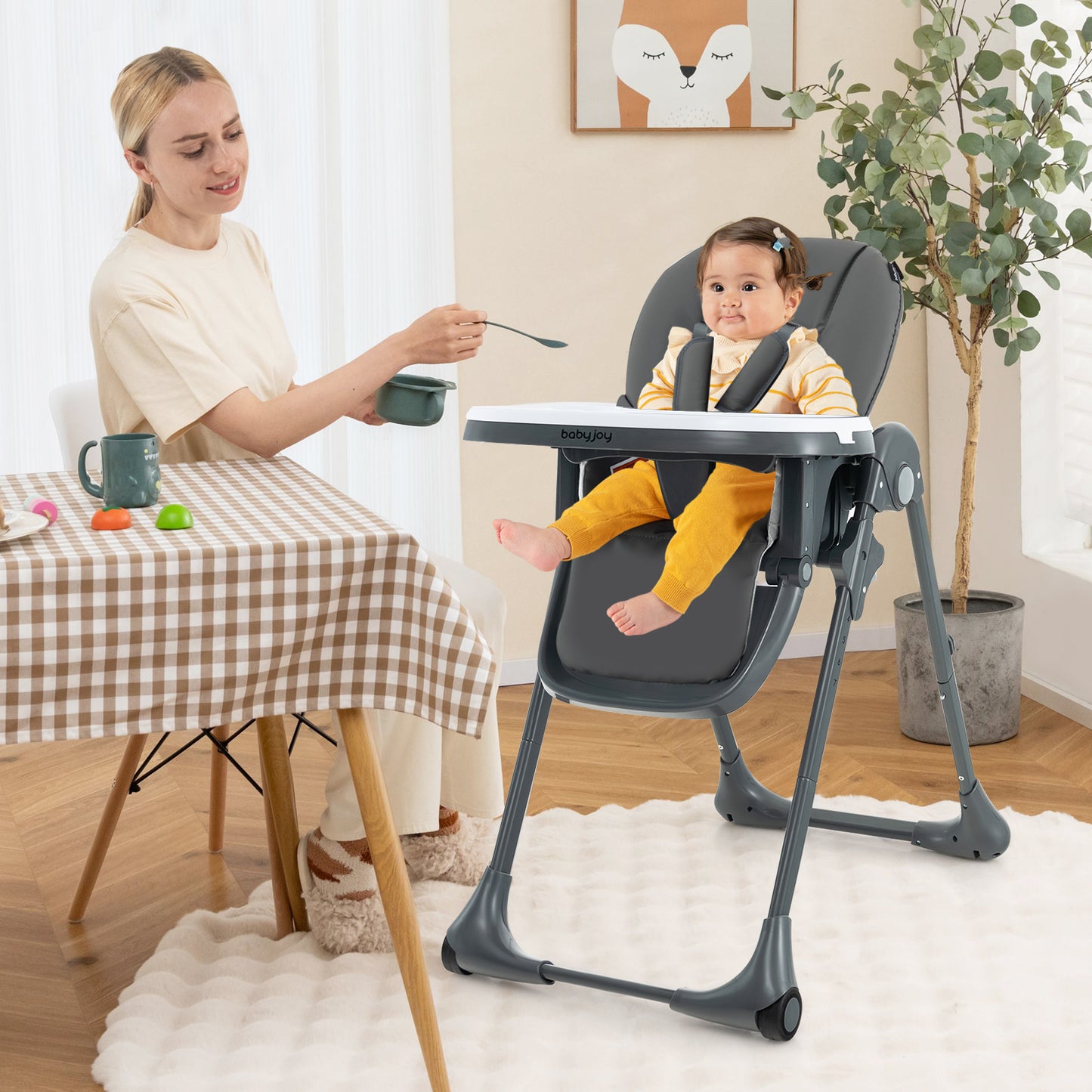 3-in-1 Convertible Baby High Chair with Adjustable Height