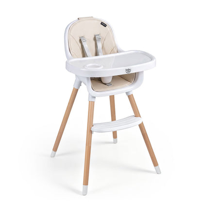 Convertible High Chair with 5-Point Harness - Beige