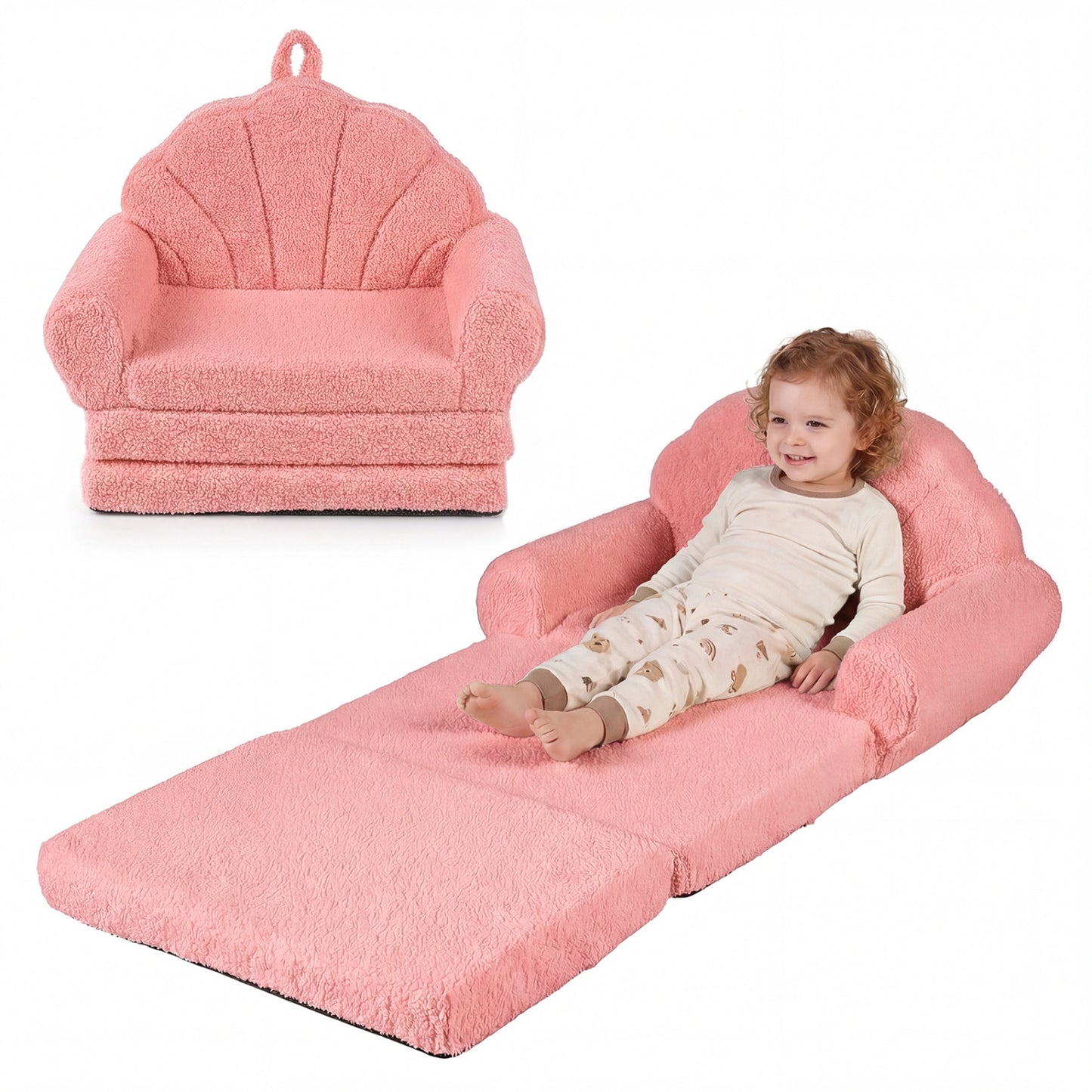 Convertible Kids Sofa 2-in-1 Fold Out Toddler Chair