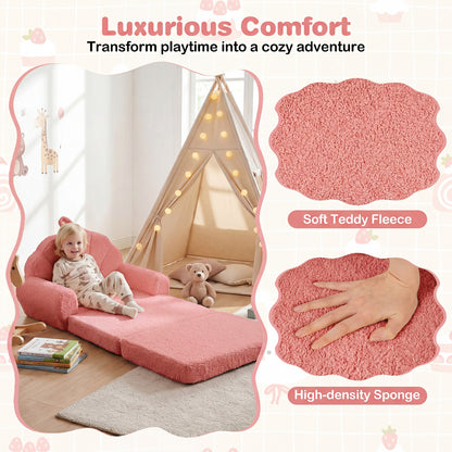 Convertible Kids Sofa 2-in-1 Fold Out Toddler Chair