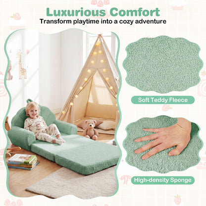 Convertible Kids Sofa 2-in-1 Fold Out Toddler Chair