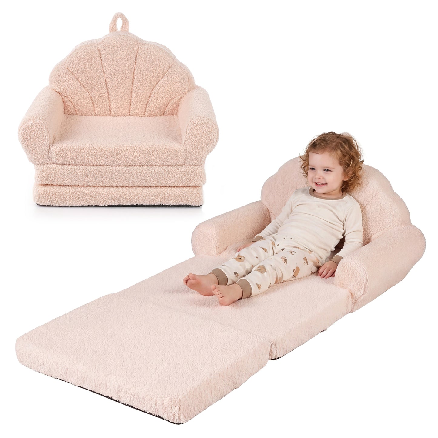 Convertible Kids Sofa 2-in-1 Fold Out Toddler Chair