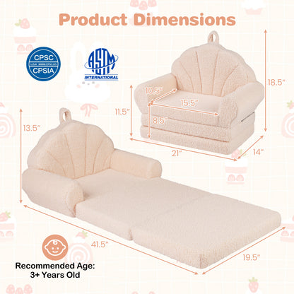 Convertible Kids Sofa 2-in-1 Fold Out Toddler Chair