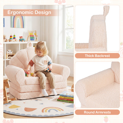 Convertible Kids Sofa 2-in-1 Fold Out Toddler Chair